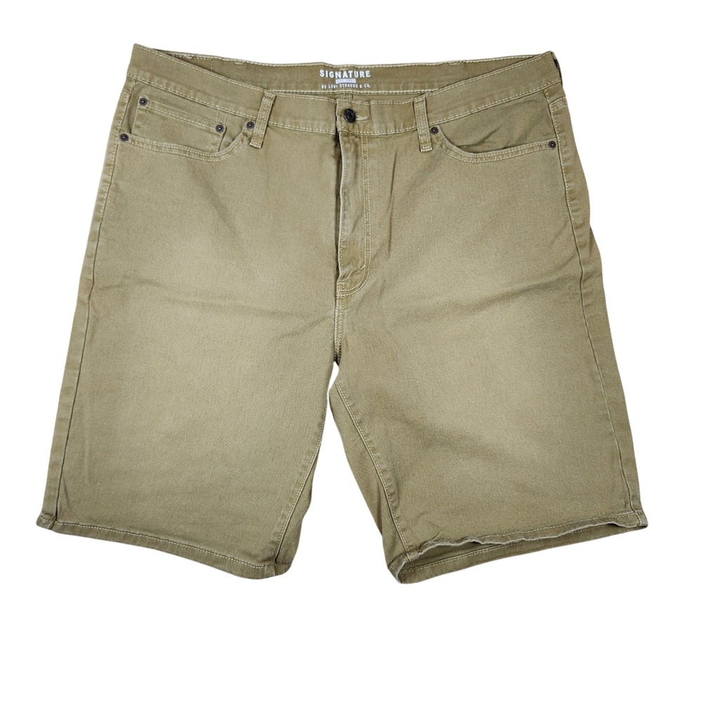Signature by Levi Strauss‎ & Co Shorts Khaki Tan Cotton Blend Casual Mens 40
